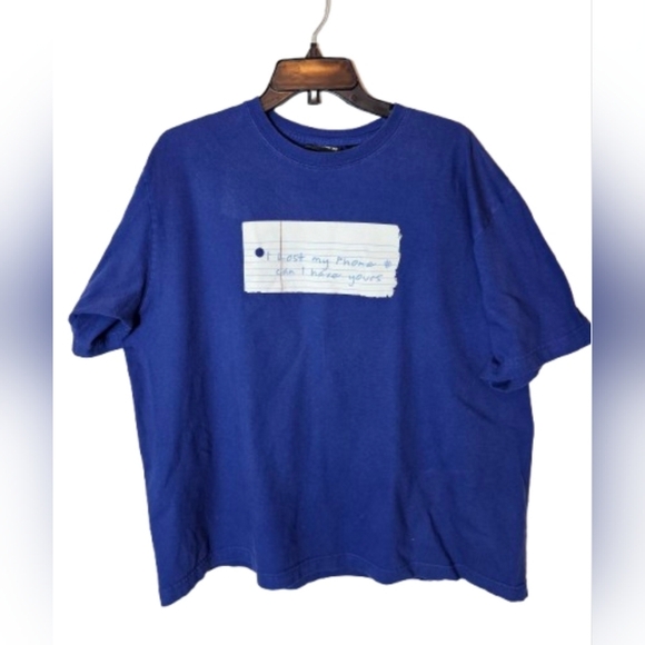 No Boundaries Vintage Blue "Lost My Number" Graphic T-Shirt Men's Size XL - Picture 1 of 7
